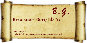 Breckner Gorgiás névjegykártya